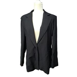 Lulu's Woman's Black Blazer Notch Lapel Long Sleeve Work Wear Processional  M